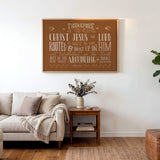 Rooted and built up in Him Colossians 2:-7 hand-drawn Scripture framed wall art by Scripture Type #color_terracotta