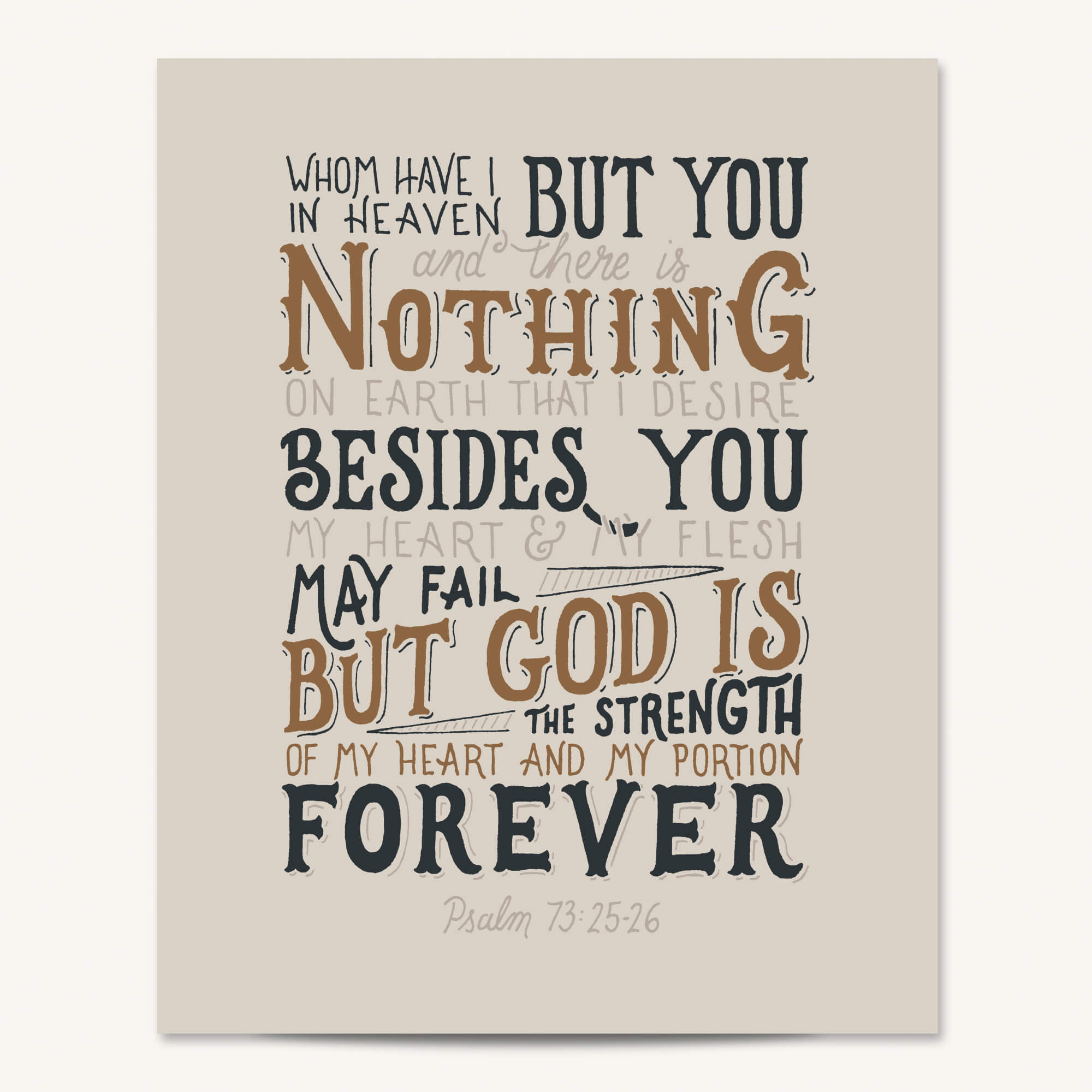 Psalm 73:25-26 (My Portion Forever) - Scripture Art Print