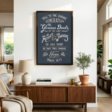 Psalm 78:4,7 Glorious Deeds hand-drawn verse framed art print by Scripture Type #color_navy