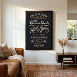 Psalm 78:4,7 Glorious Deeds hand-drawn by Scripture Type framed canvas #color_charcoal