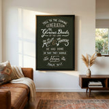 Psalm 78:4,7 Glorious Deeds hand-drawn by Scripture Type framed canvas #color_forest