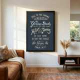 Psalm 78:4,7 Glorious Deeds hand-drawn by Scripture Type framed canvas #color_navy