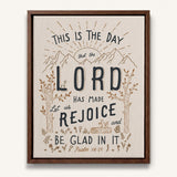 Psalm 118:24 This Is The Day hand-drawn framed Scripture wall art by Scripture Type #color_stone