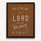 Psalm 118:24 This Is The Day hand-drawn framed Scripture wall art by Scripture Type #color_terracotta