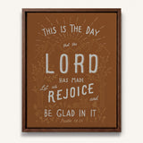 Psalm 118:24 This Is The Day hand-drawn framed Scripture wall art by Scripture Type #color_terracotta