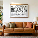 Rooted and built up in Him Colossians 2:-7 hand-drawn Scripture framed wall art by Scripture Type #color_black & white