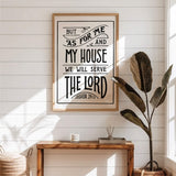 As for me and my house Joshua 24:15 framed Scripture wall art hand-drawn by Scripture Type #color_black & white