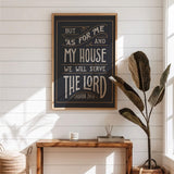 As for me and my house Joshua 24:15 framed Scripture wall art hand-drawn by Scripture Type #color_charcoal