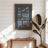 As for me and my house Joshua 24:15 framed Scripture wall art hand-drawn by Scripture Type #color_navy