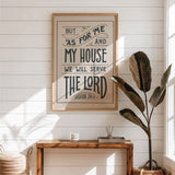 As for me and my house Joshua 24:15 framed Scripture wall art hand-drawn by Scripture Type #color_stone