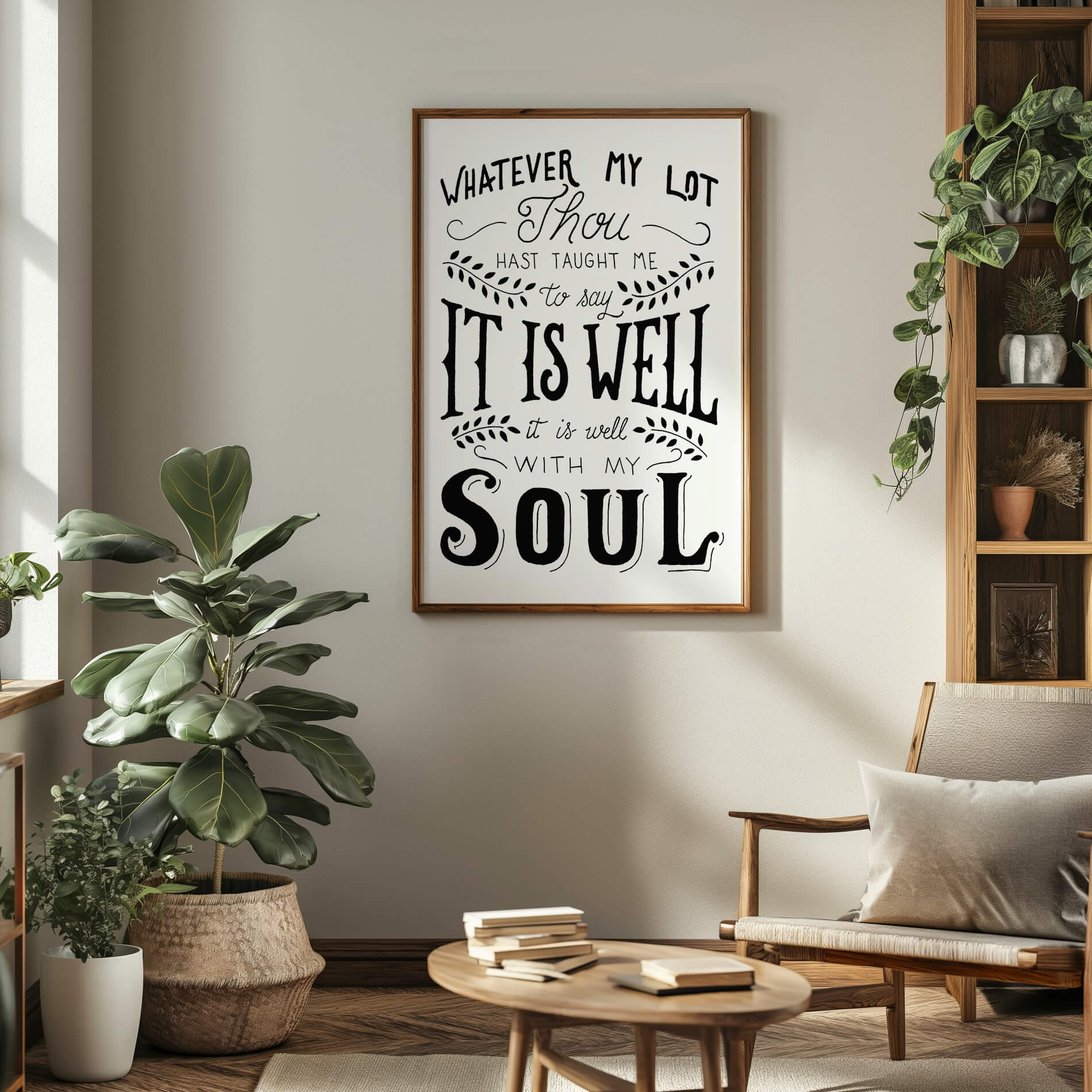It Is Well With My Soul hand drawn art print #color_black & white