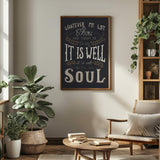 It Is Well With My Soul hand drawn art print #color_charcoal