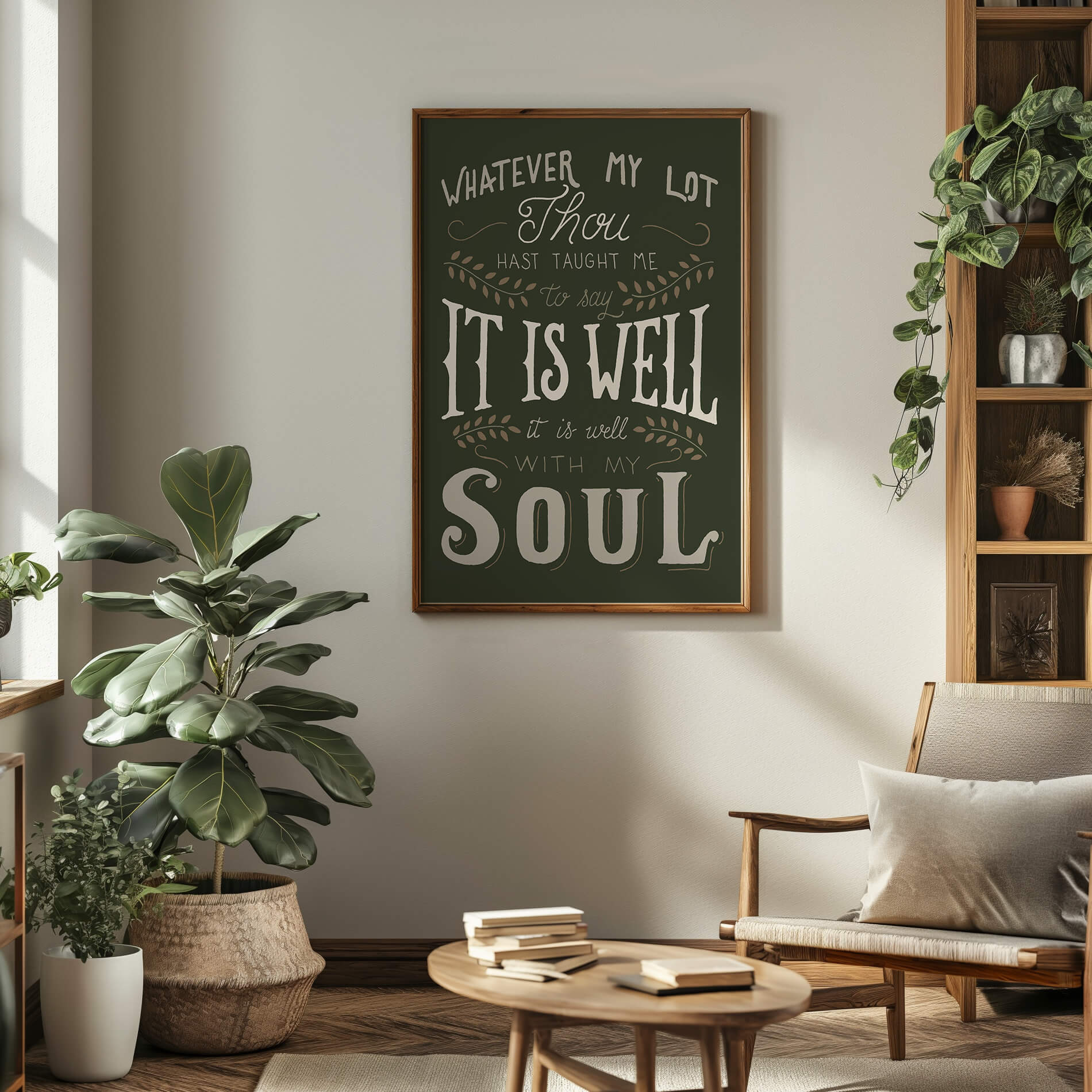 It Is Well With My Soul hand drawn art print #color_forest