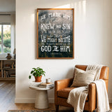2 Corinthians 5:21  Knew No Sin framed art print by Scripture Type  #color_photo