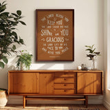 Numbers 6:24-26 The Lord Bless You hand drawn art print by Scripture Type #color_terracotta