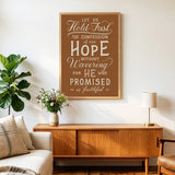 Hold Fast Hebrews 10:23 Framed Scripture Wall Art hand-drawn by Scripture Type #color_terracotta