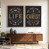 Only One Life, 'Twill Soon Be Past C.T. Studd hand-drawn framed canvas by Scripture Type #color_charcoal