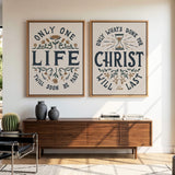 Only One Life, 'Twill Soon Be Past C.T. Studd hand-drawn framed canvas by Scripture Type #color_stone