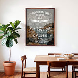 Romans 8:28 All things for good hand-drawn Scripture framed canvas wall art by Scripture Type #color_photo