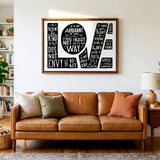 1 Corinthians 13 Love Framed Canvas hand-drawn Scripture art by Scripture Type #color_black & white