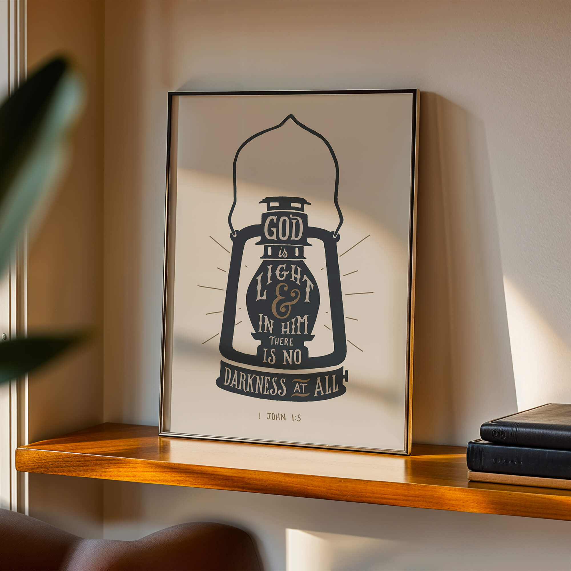 1 John 1:5 Light hand drawn Scripture art print by Scripture Type #color_stone