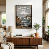 Romans 8:28 All Things For Good framed Christian wall art hand-drawn by Scripture Type #color_photo