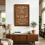 Romans 8:28 All Things For Good framed Christian wall art hand-drawn by Scripture Type #color_terracotta