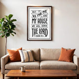 As for me and my house Joshua 24:15 framed Scripture wall art hand-drawn by Scripture Type #color_black & white