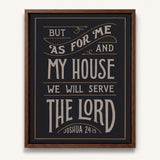 As For Me and My House Joshua 24:15 Framed Canvas Hand-Drawn Wall Art by Scripture Type #color_charcoal