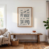 As For Me and My House Joshua 24:15 Framed Canvas Hand-Drawn Wall Art by Scripture Type #color_stone