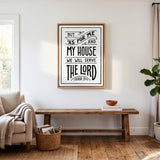 As For Me and My House Joshua 24:15 Framed Canvas Hand-Drawn Wall Art by Scripture Type #color_black & white