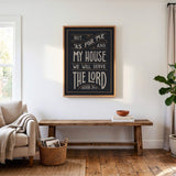 As For Me and My House Joshua 24:15 Framed Canvas Hand-Drawn Wall Art by Scripture Type #color_charcoal