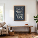 As For Me and My House Joshua 24:15 Framed Canvas Hand-Drawn Wall Art by Scripture Type #color_navy