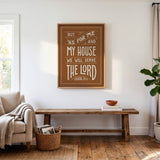 As For Me and My House Joshua 24:15 Framed Canvas Hand-Drawn Wall Art by Scripture Type #color_terracotta