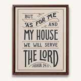 As For Me and My House Joshua 24:15 Framed Canvas Hand-Drawn Wall Art by Scripture Type #color_stone