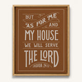 As For Me and My House Joshua 24:15 Framed Canvas Hand-Drawn Wall Art by Scripture Type #color_terracotta