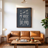 As For Me and My House Joshua 24:15 Framed Canvas Hand-Drawn Wall Art by Scripture Type #color_navy
