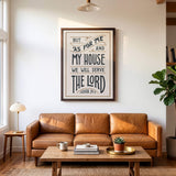 As For Me and My House Joshua 24:15 Framed Canvas Hand-Drawn Wall Art by Scripture Type #color_stone