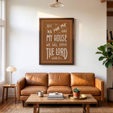 As For Me and My House Joshua 24:15 Framed Canvas Hand-Drawn Wall Art by Scripture Type #color_terracotta