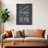 As for me and my house Joshua 24:15 framed Scripture wall art hand-drawn by Scripture Type #color_navy