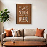As for me and my house Joshua 24:15 framed Scripture wall art hand-drawn by Scripture Type #color_terracotta
