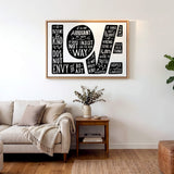 1 Corinthians 13 Love Framed Canvas hand-drawn Scripture art by Scripture Type #color_black & white
