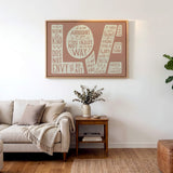 1 Corinthians 13 Love Framed Canvas hand-drawn Scripture art by Scripture Type #color_rose