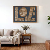 1 Corinthians 13 Love Framed Canvas hand-drawn Scripture art by Scripture Type #color_navy