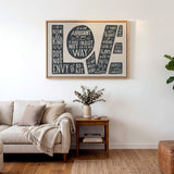 1 Corinthians 13 Love Framed Canvas hand-drawn Scripture art by Scripture Type #color_stone