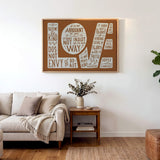 1 Corinthians 13 Love Framed Canvas hand-drawn Scripture art by Scripture Type #color_terracotta