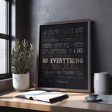 Colossians 3:16-17 Dwell In You Richly Scripture Type art print #color_charcoal