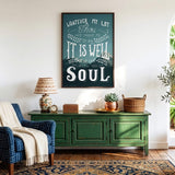 It Is Well With My Soul hand drawn framed wall art print by Scripture Type #color_photo