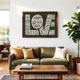 1 Corinthians 13:4-7 Love framed Scripture art print hand-drawn by Scripture Type #color_forest