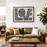1 Corinthians 13:4-7 Love framed Scripture art print hand-drawn by Scripture Type #color_stone